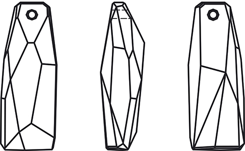 Swarovski Crystal Pendants - 6019/G - Crystalactite Petite (Partly Frosted) - Designer Edition - Maison Martin Margiela Line Drawing